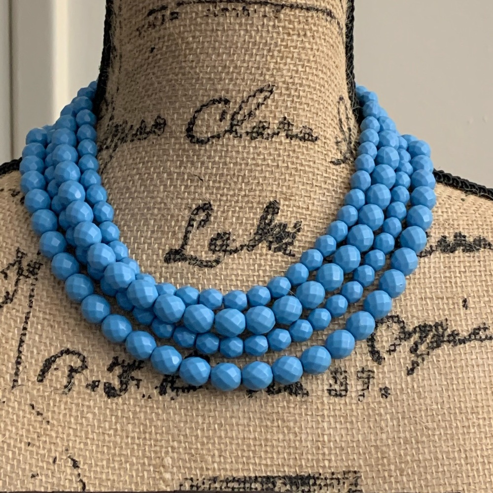 Aqua Blue Vintage Style Necklace Banana Republic